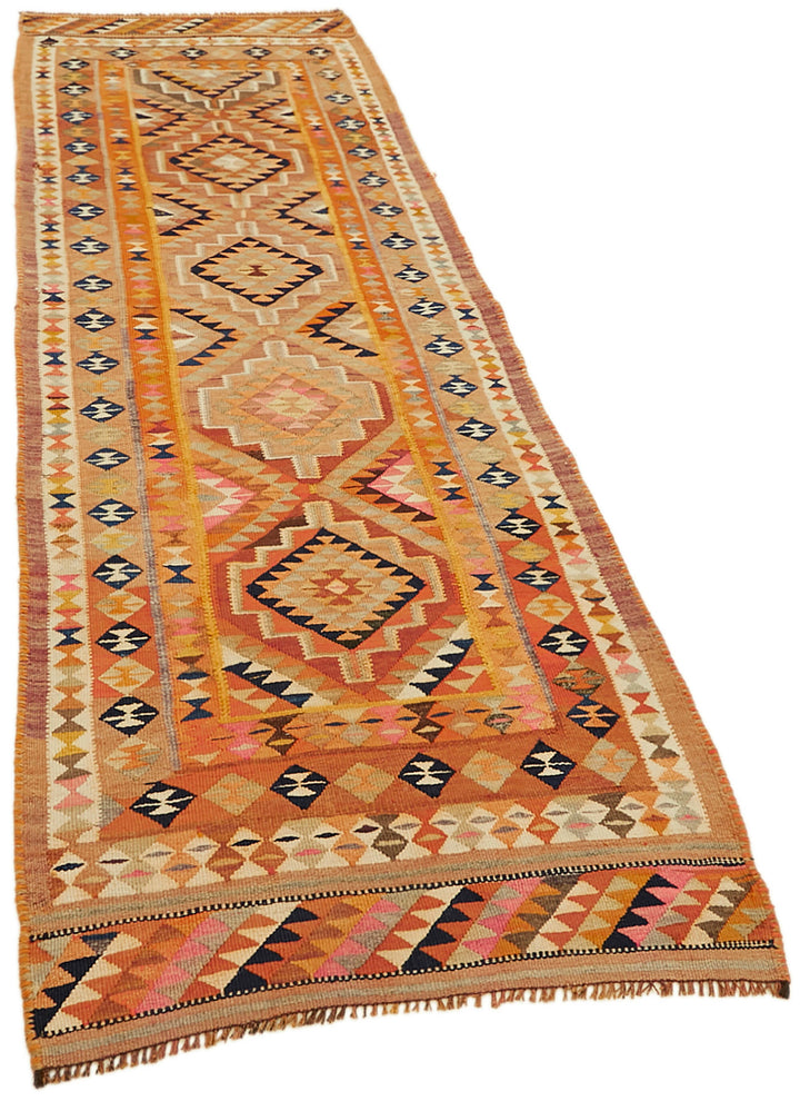 3x10 Multicolor Boho Runner Kilim Rugs - 43016