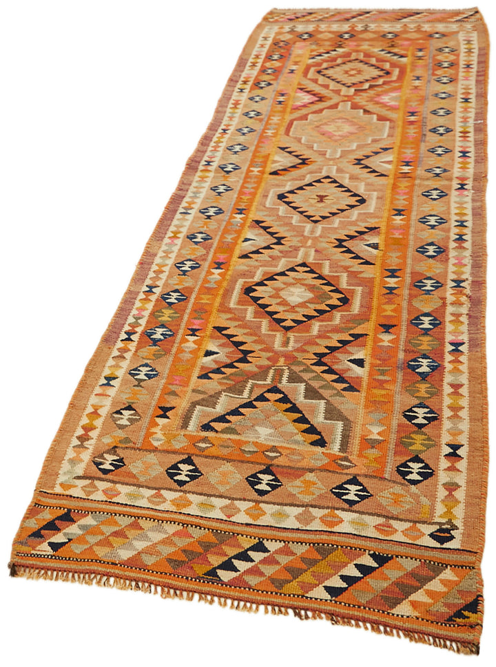 3x10 Multicolor Boho Runner Kilim Rugs - 43016