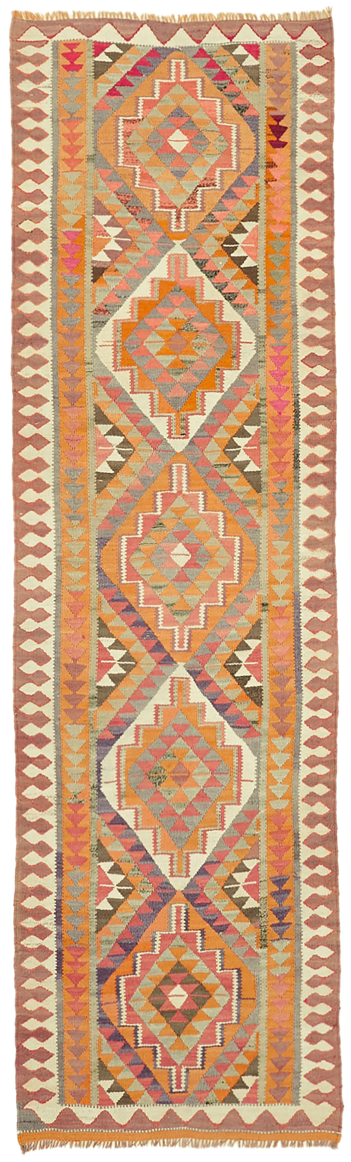 3x11 Multicolor Boho Runner Kilim Rugs - 43019