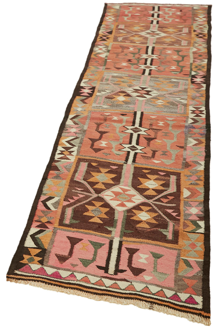 3x11 Multicolor Boho Runner Kilim Rugs - 43020