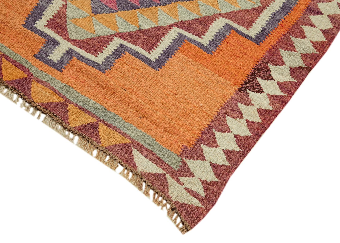 3x13 Multicolor Boho Runner Kilim Rugs - 43022