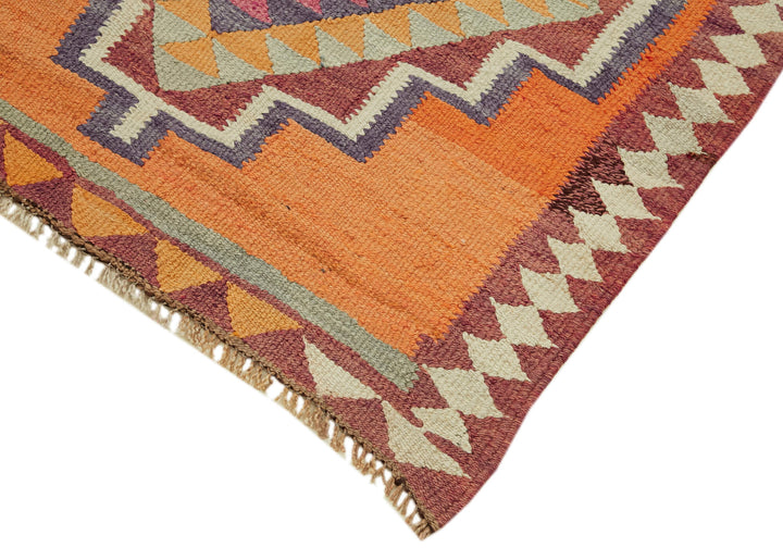 3x13 Multicolor Boho Runner Kilim Rugs - 43022