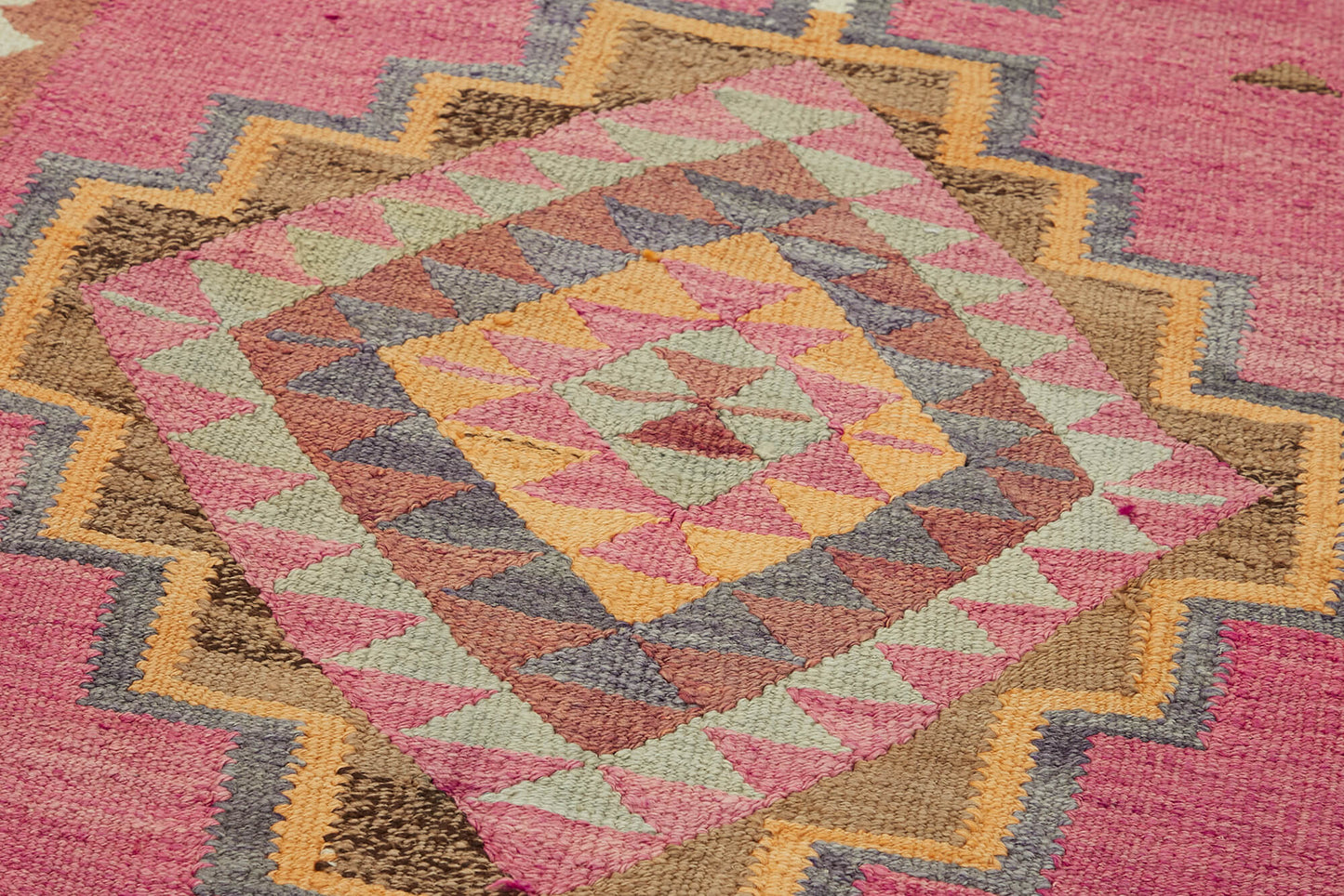 3x13 Multicolor Boho Runner Kilim Rugs - 43022