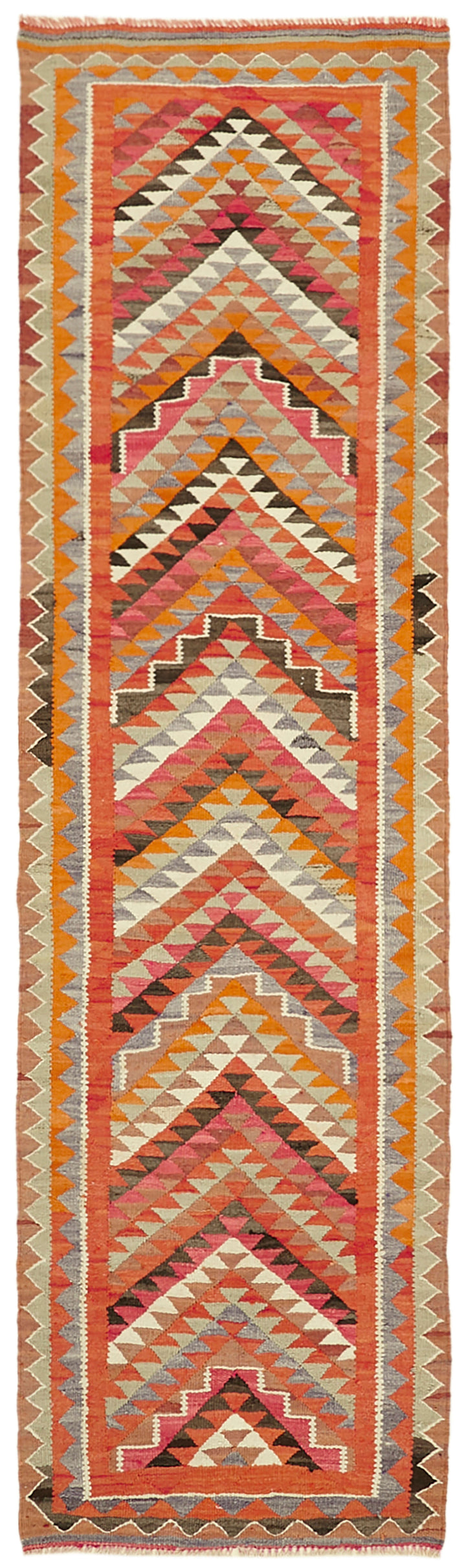 3x10 Multicolor Boho Runner Kilim Rugs - 43023