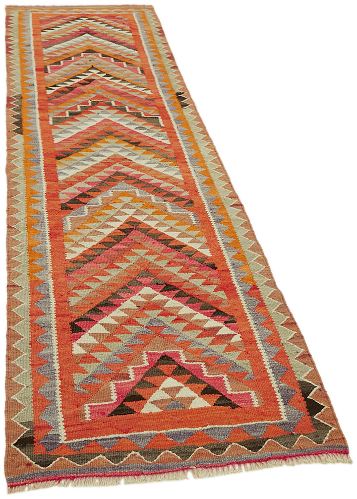 3x10 Multicolor Boho Runner Kilim Rugs - 43023