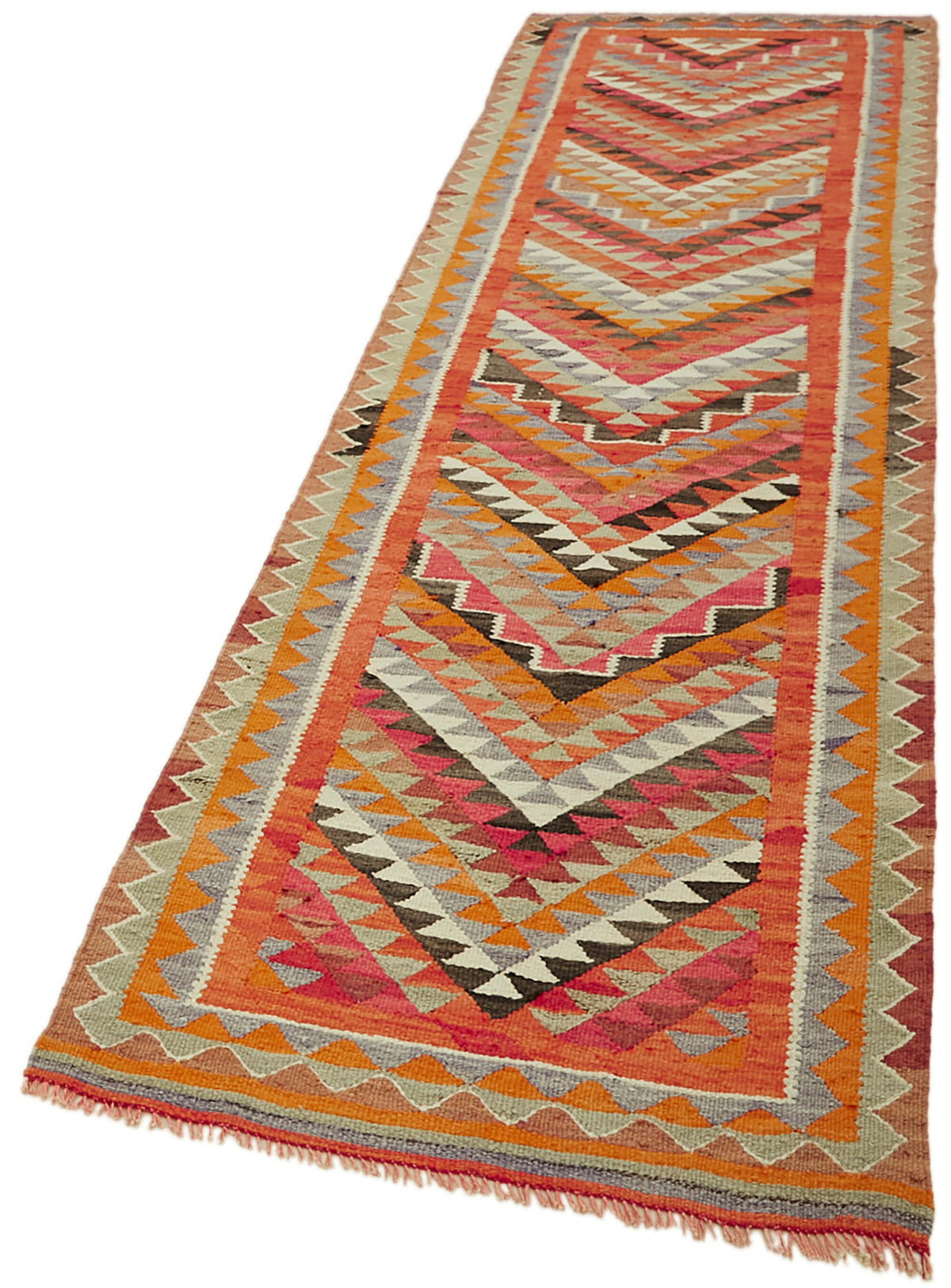 3x10 Multicolor Boho Runner Kilim Rugs - 43023