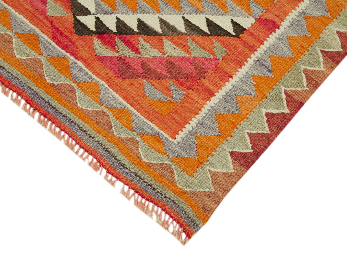 3x10 Multicolor Boho Runner Kilim Rugs - 43023