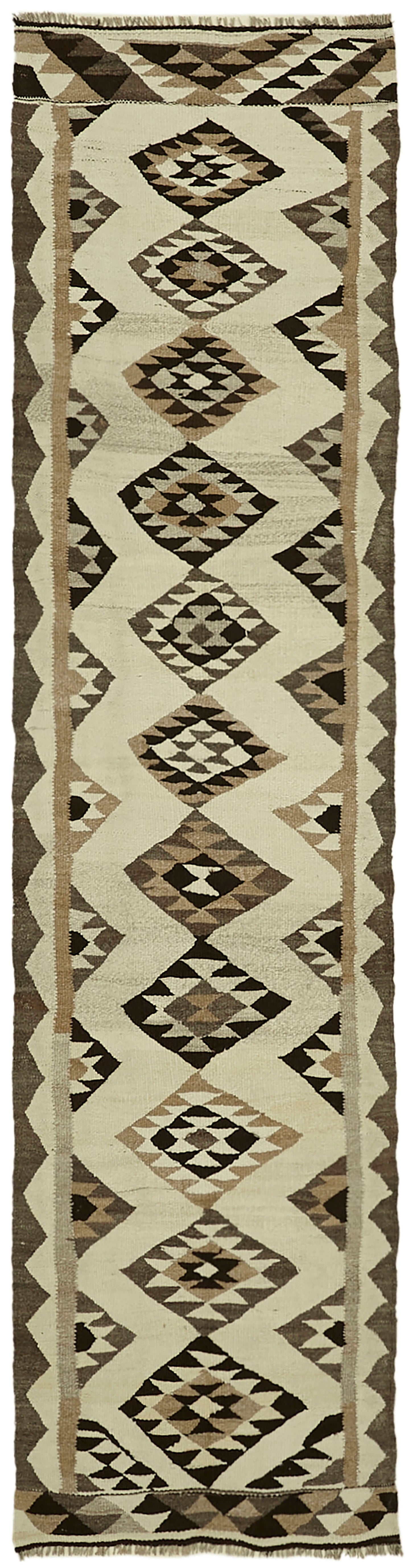 3x11 Multicolor Boho Runner Kilim Rugs - 43025