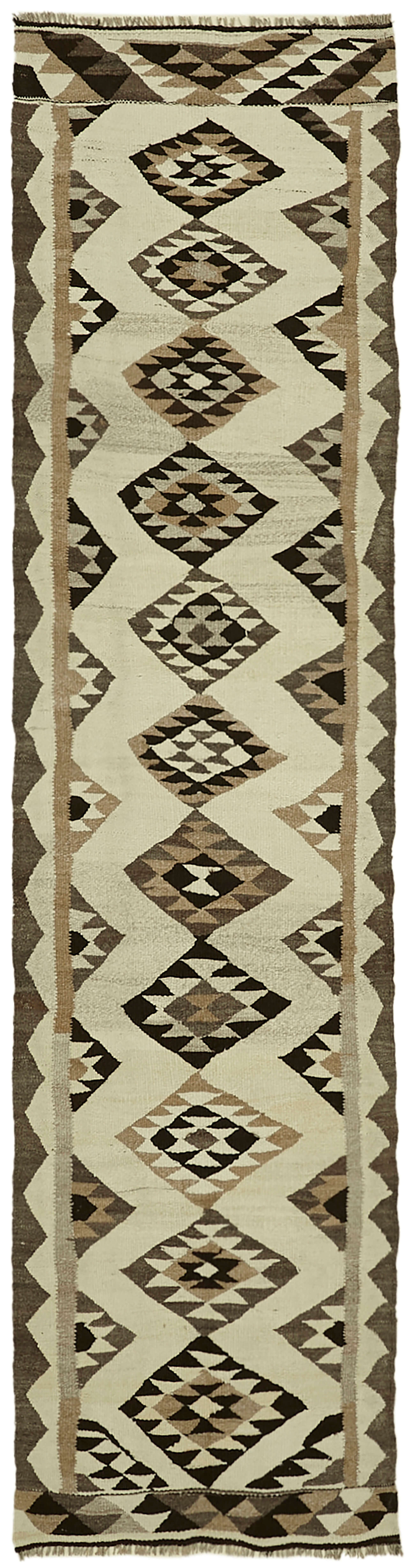 3x11 Multicolor Boho Runner Kilim Rugs - 43025