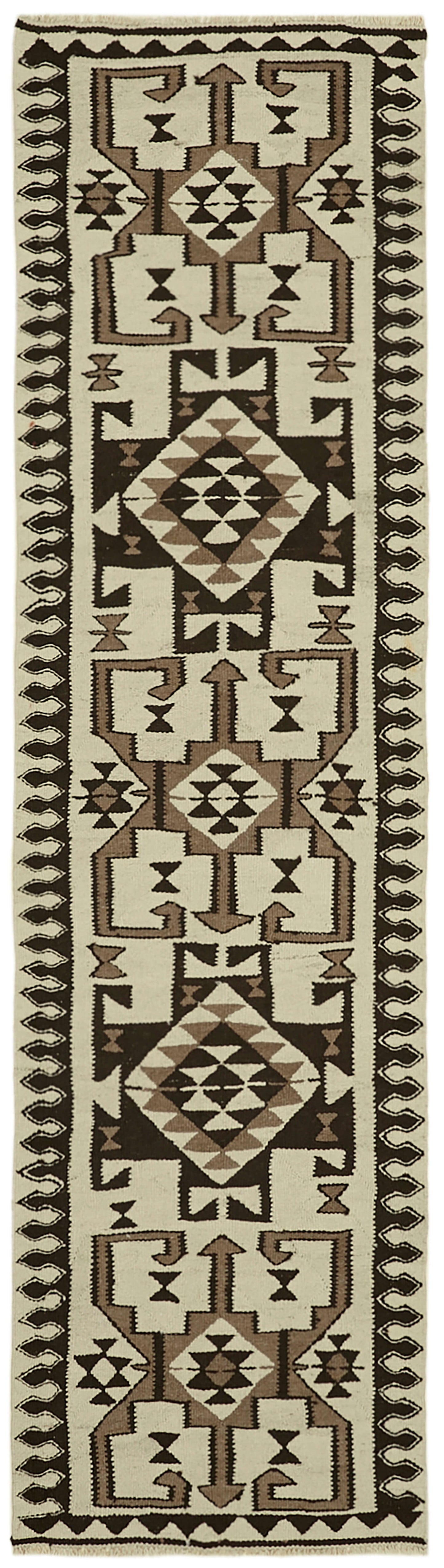 3x11 Multicolor Boho Runner Kilim Rugs - 43027