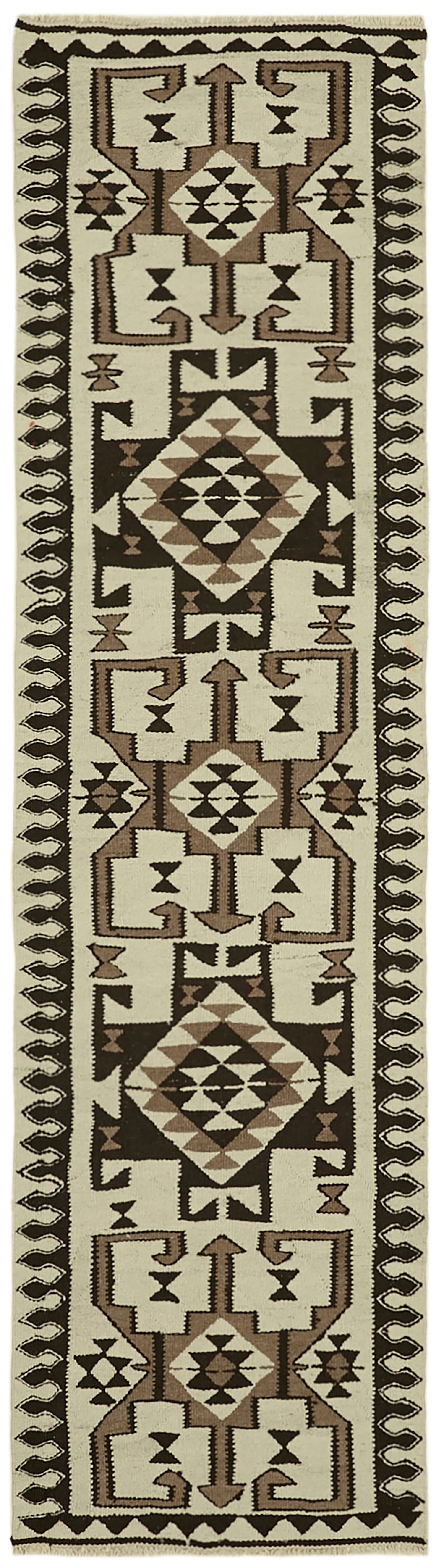 3x11 Multicolor Boho Runner Kilim Rugs - 43027