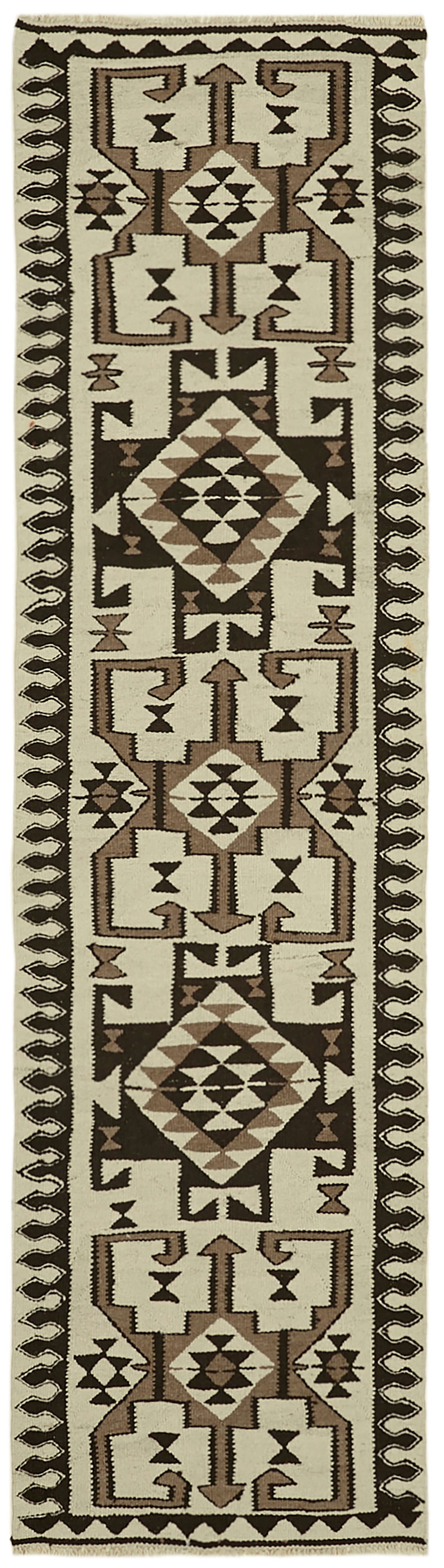 3x11 Multicolor Boho Runner Kilim Rugs - 43027