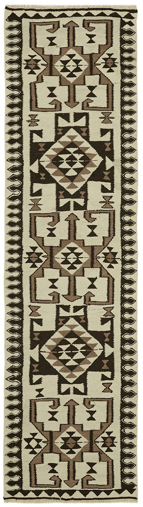 3x11 Multicolor Boho Runner Kilim Rugs - 43027