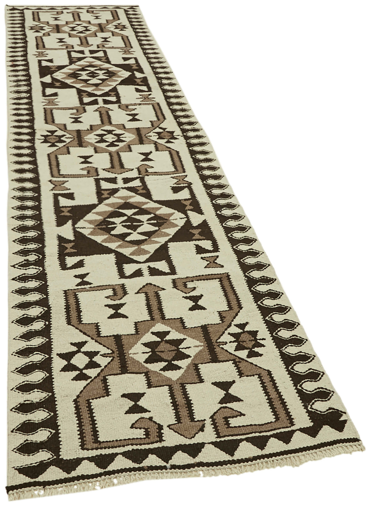 3x11 Multicolor Boho Runner Kilim Rugs - 43027