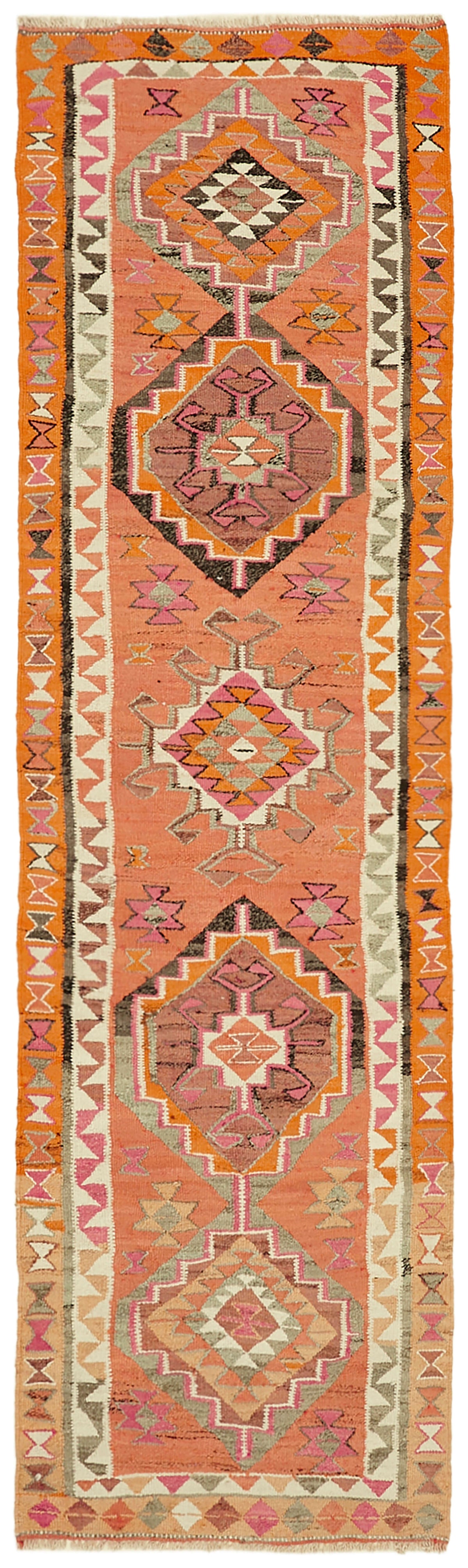 3x11 Multicolor Boho Runner Kilim Rugs - 43028