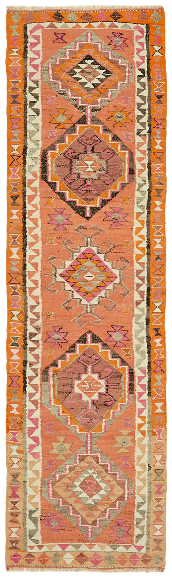 3x11 Multicolor Boho Runner Kilim Rugs - 43028