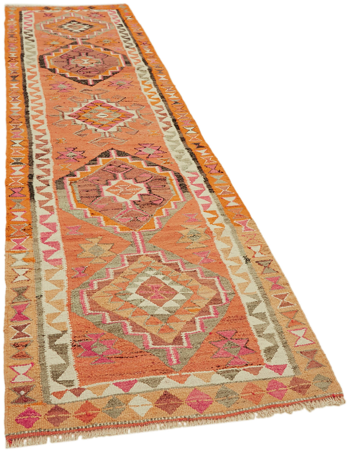 3x11 Multicolor Boho Runner Kilim Rugs - 43028