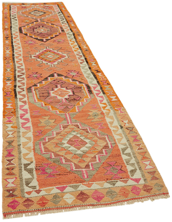 3x11 Multicolor Boho Runner Kilim Rugs - 43028
