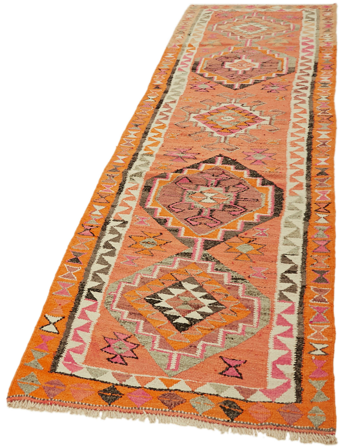 3x11 Multicolor Boho Runner Kilim Rugs - 43028