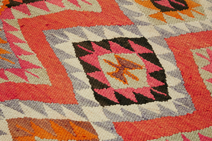 3x11 Multicolor Boho Runner Kilim Rugs - 43029