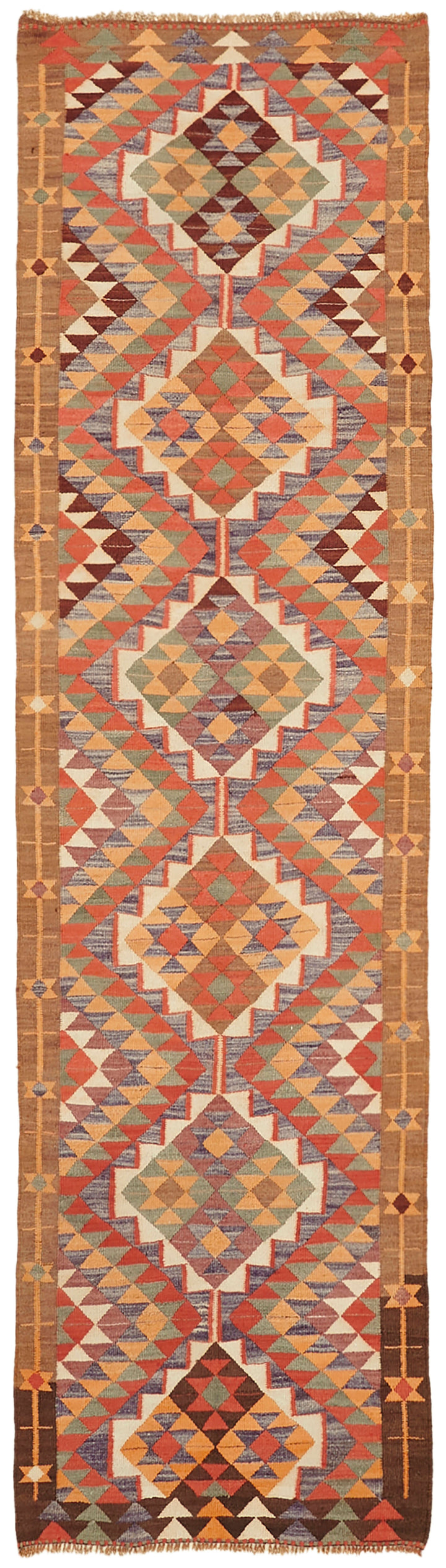 3x12 Multicolor Boho Runner Kilim Rugs - 43030