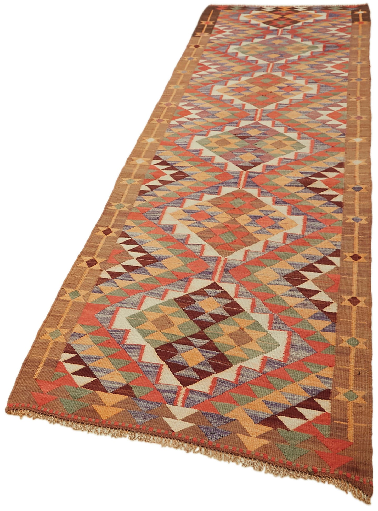 3x12 Multicolor Boho Runner Kilim Rugs - 43030