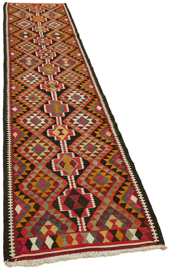 3x12 Multicolor Boho Runner Kilim Rugs - 43031