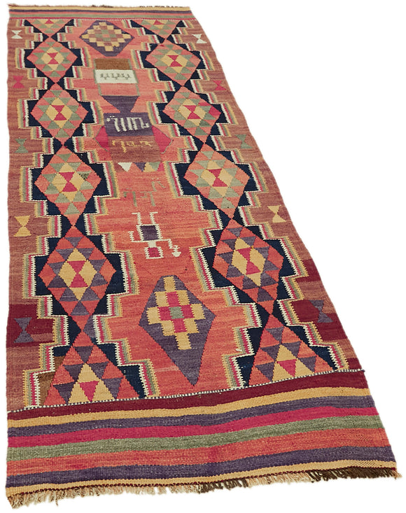 3x9 Multicolor Boho Runner Kilim Rugs - 43034