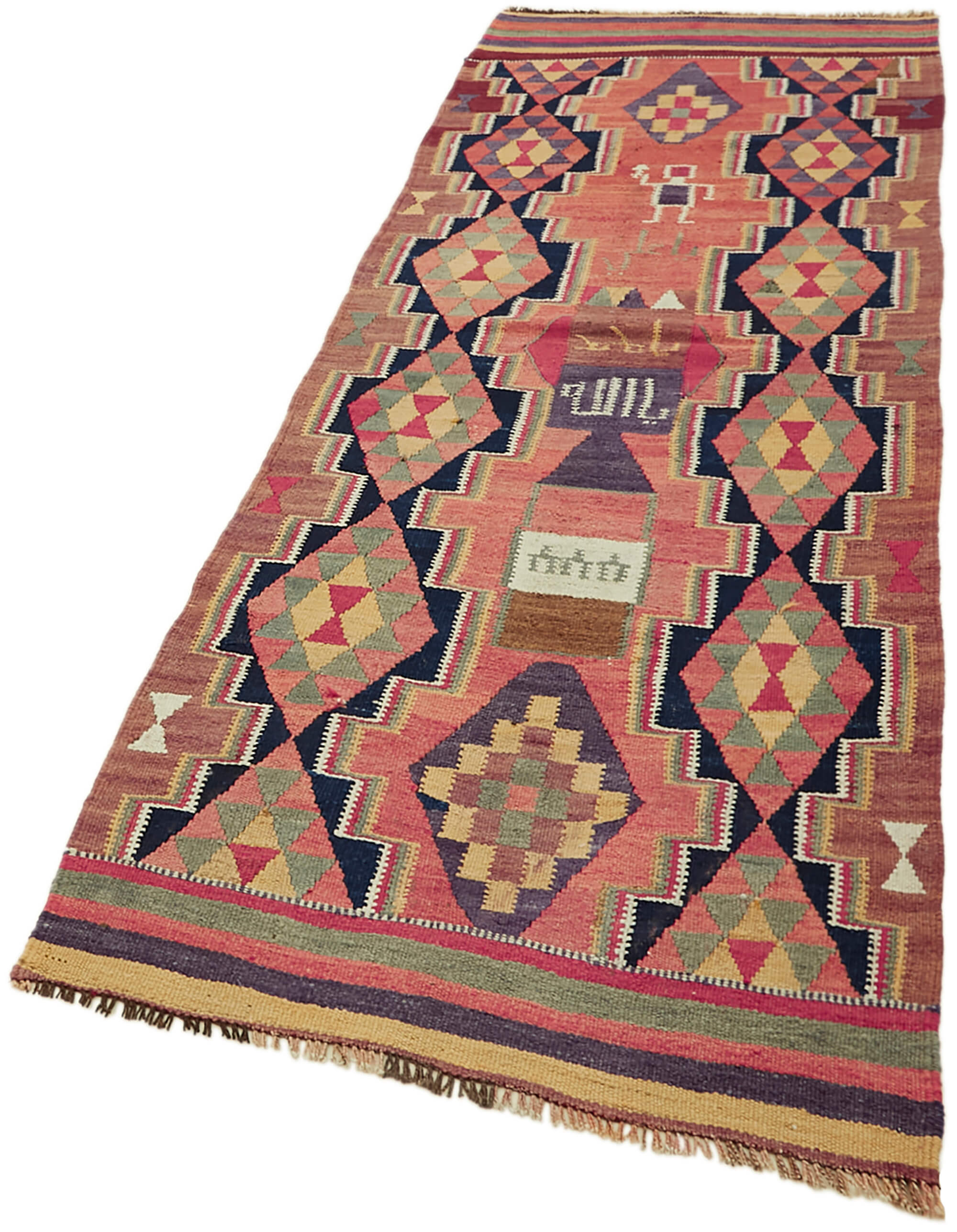 3x9 Multicolor Boho Runner Kilim Rugs - 43034