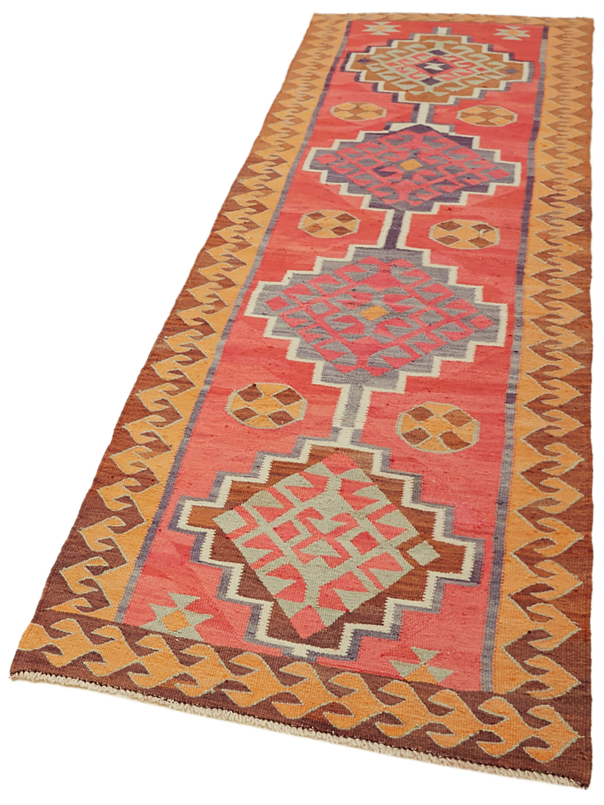 3x11 Multicolor Boho Runner Kilim Rugs - 43036