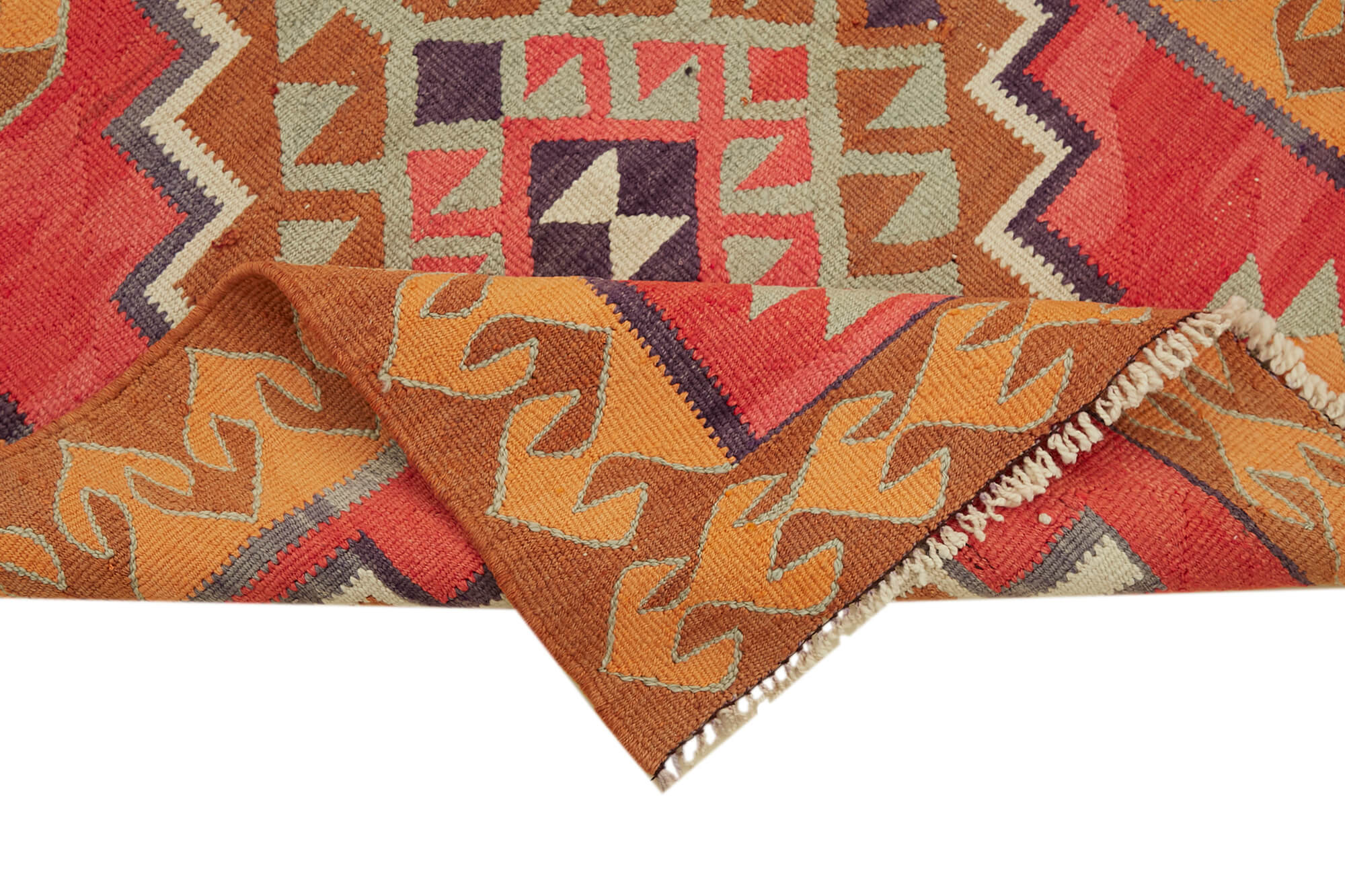 3x11 Multicolor Boho Runner Kilim Rugs - 43036