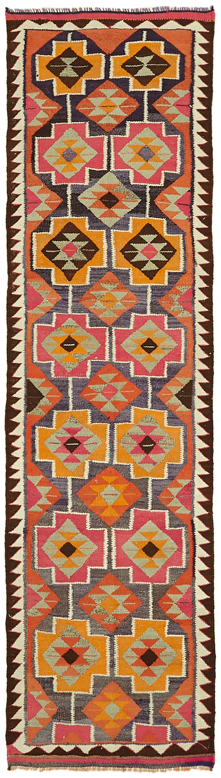 3x11 Multicolor Boho Runner Kilim Rugs - 43037