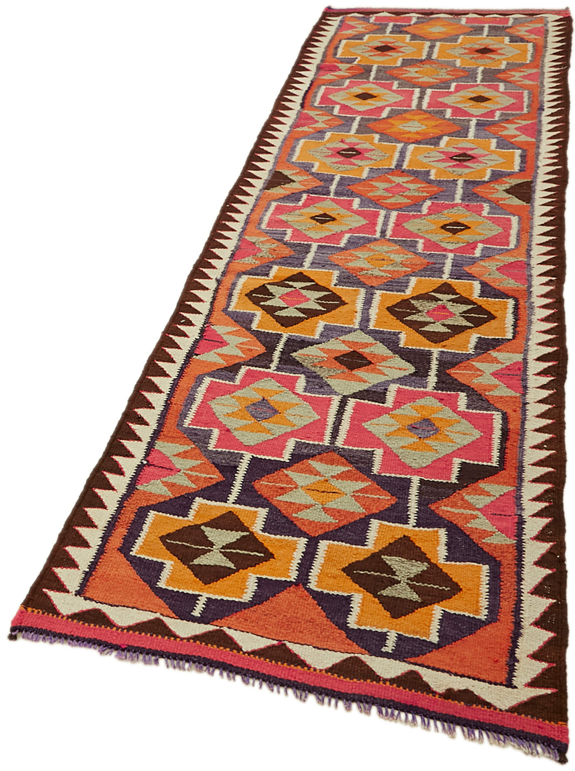 3x11 Multicolor Boho Runner Kilim Rugs - 43037