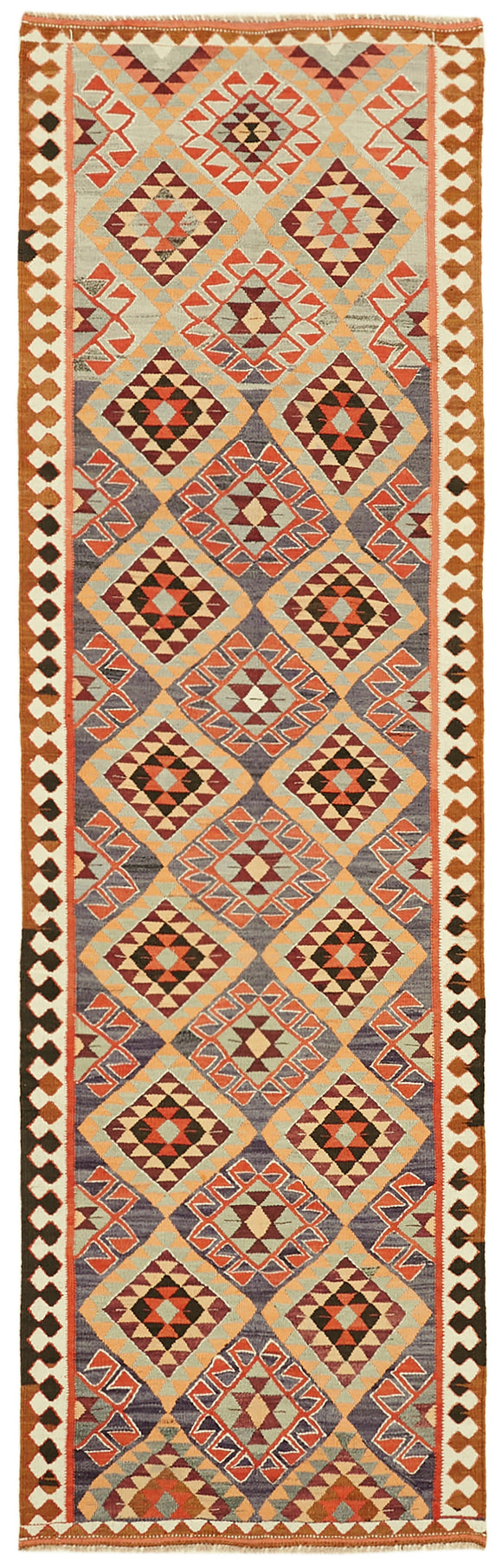 4x11 Multicolor Boho Runner Kilim Rugs - 43038