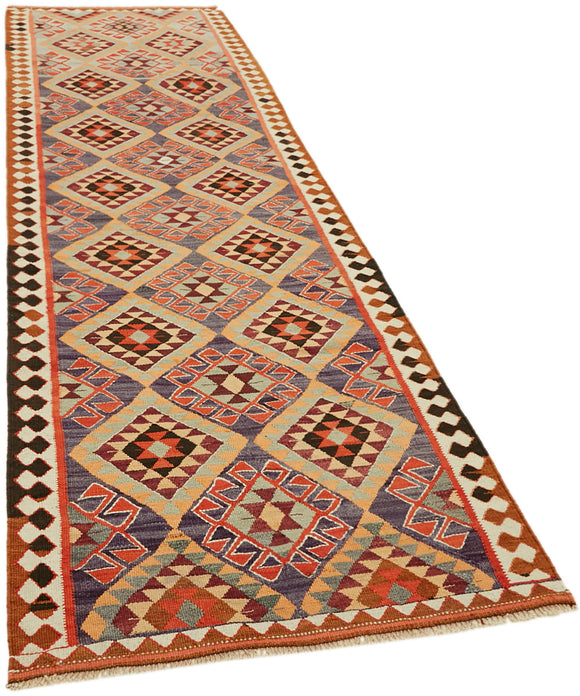 4x11 Multicolor Boho Runner Kilim Rugs - 43038