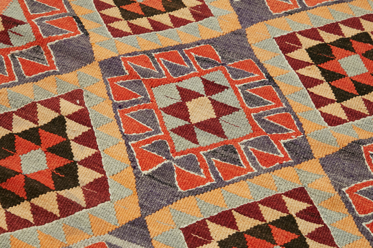 4x11 Multicolor Boho Runner Kilim Rugs - 43038