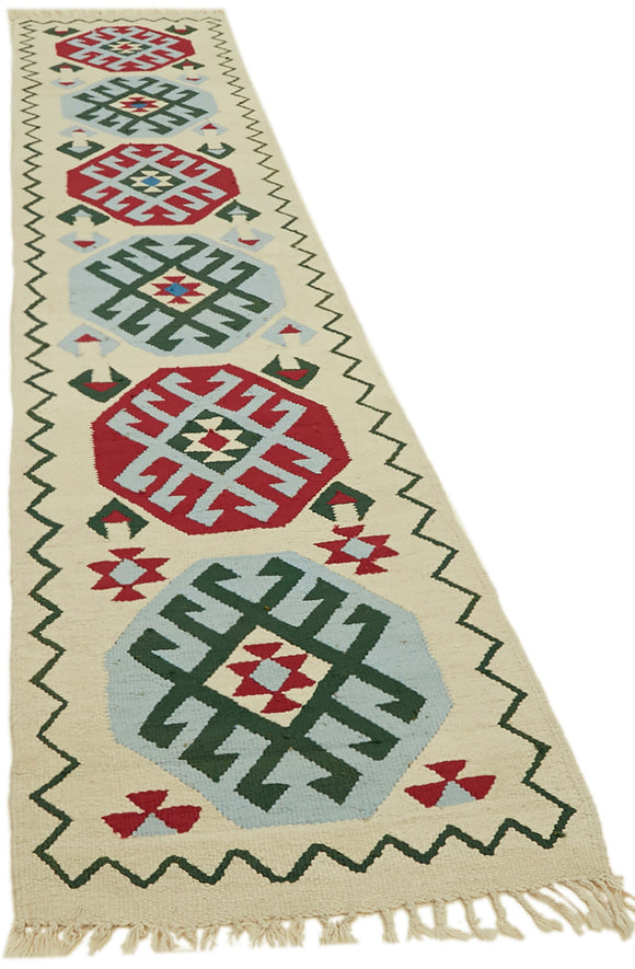 3x12 Multicolor Boho Runner Kilim Rugs - 43040