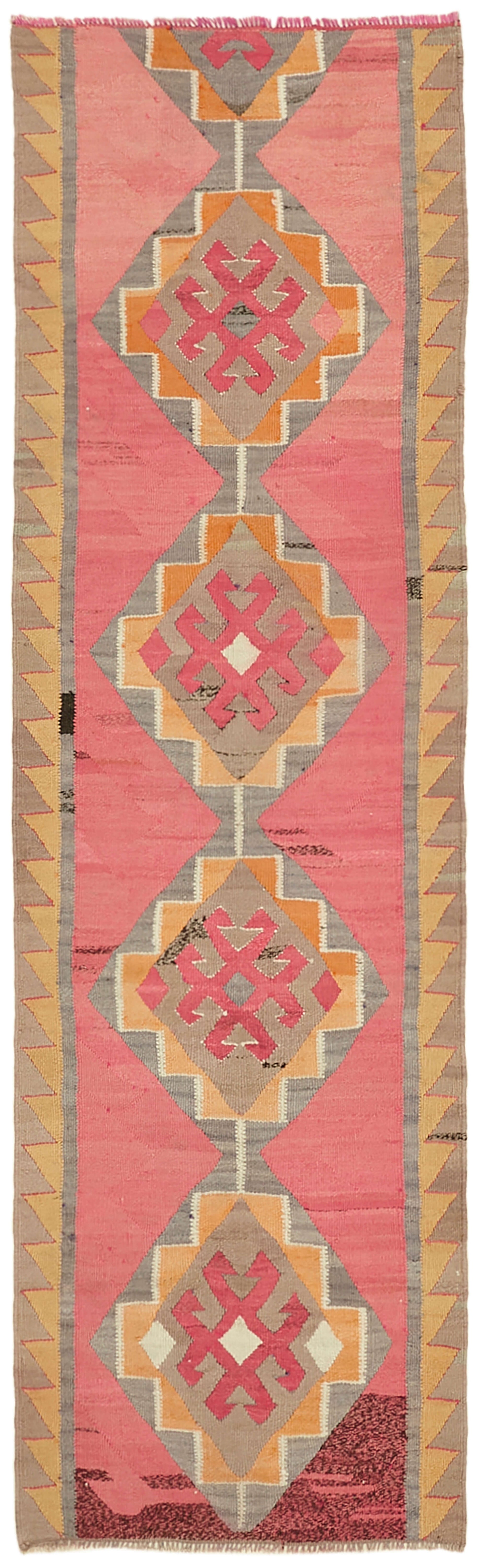 3x11 Multicolor Boho Runner Kilim Rugs - 43041