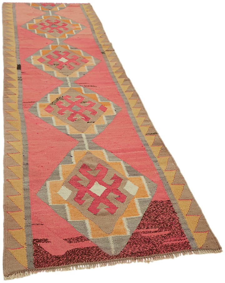 3x11 Multicolor Boho Runner Kilim Rugs - 43041