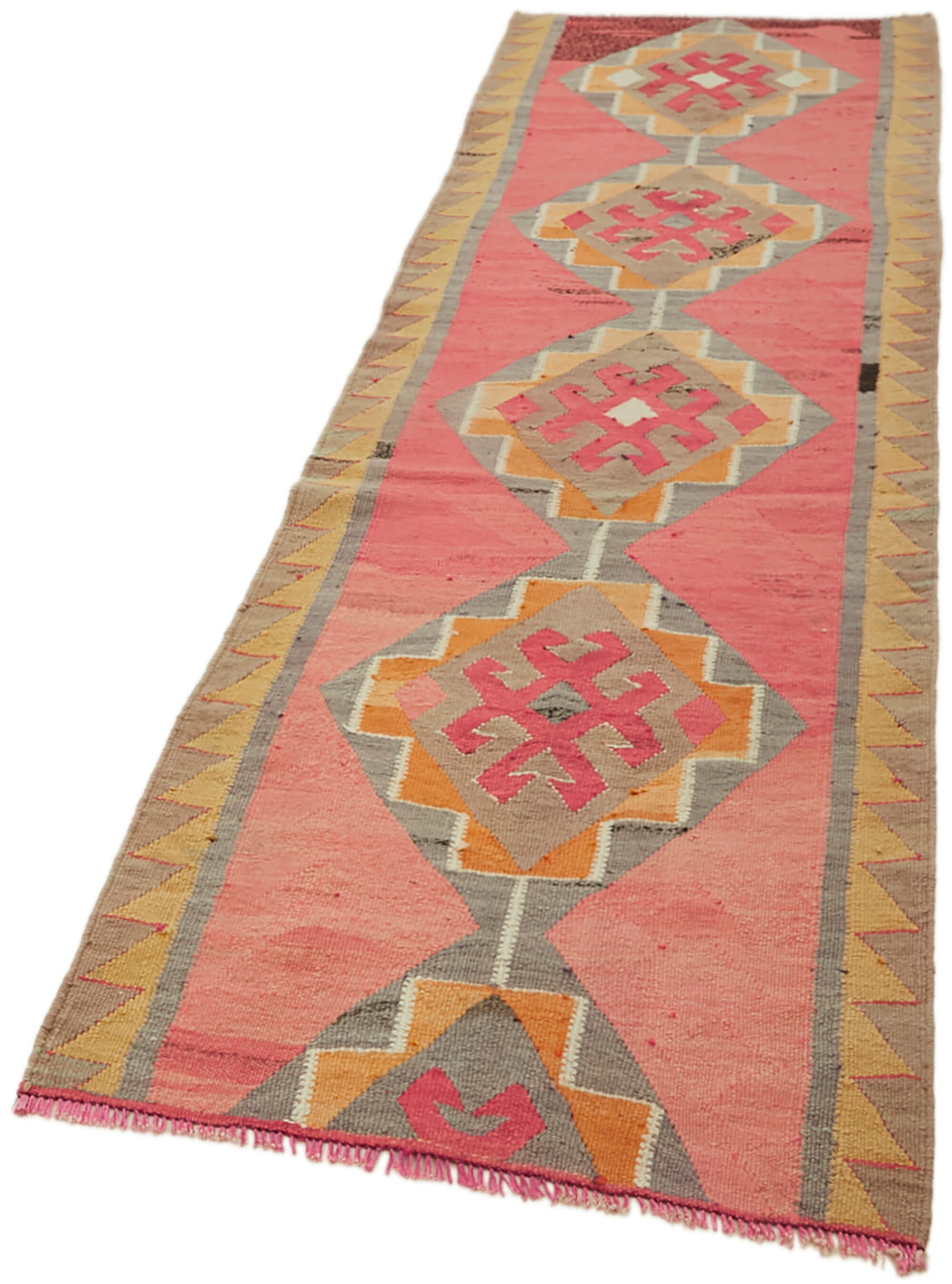 3x11 Multicolor Boho Runner Kilim Rugs - 43041