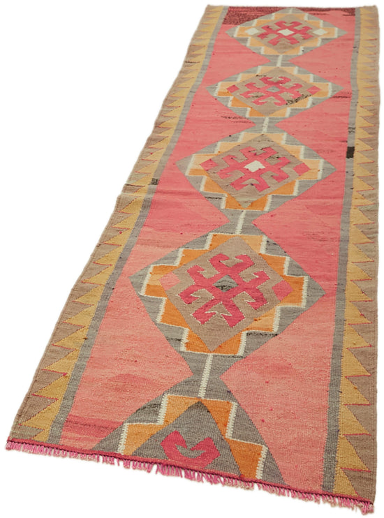 3x11 Multicolor Boho Runner Kilim Rugs - 43041