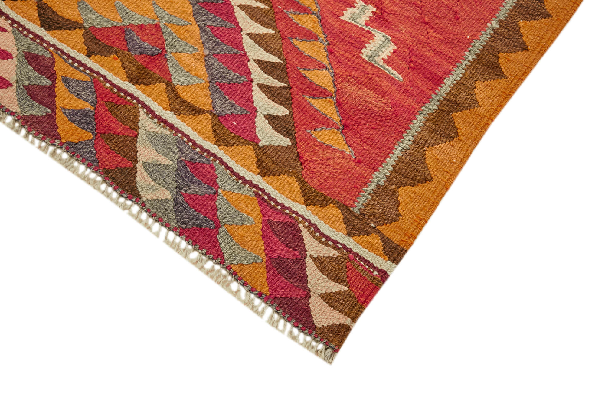 3x11 Multicolor Boho Runner Kilim Rugs - 43042