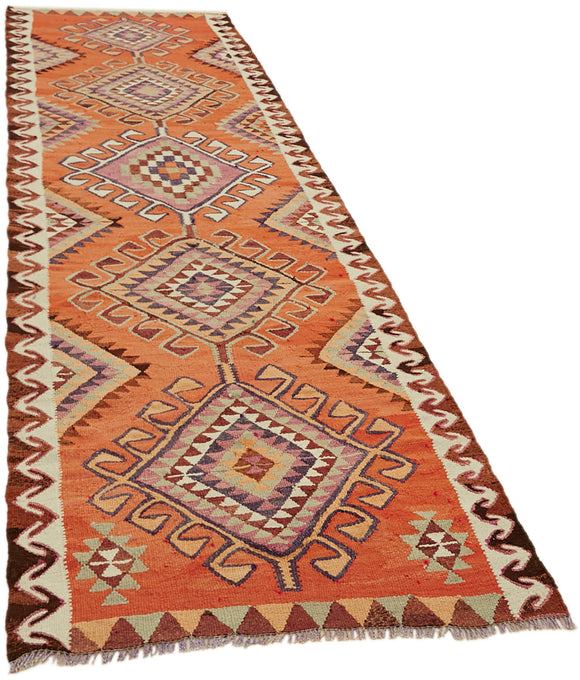4x10 Multicolor Boho Runner Kilim Rugs - 43043
