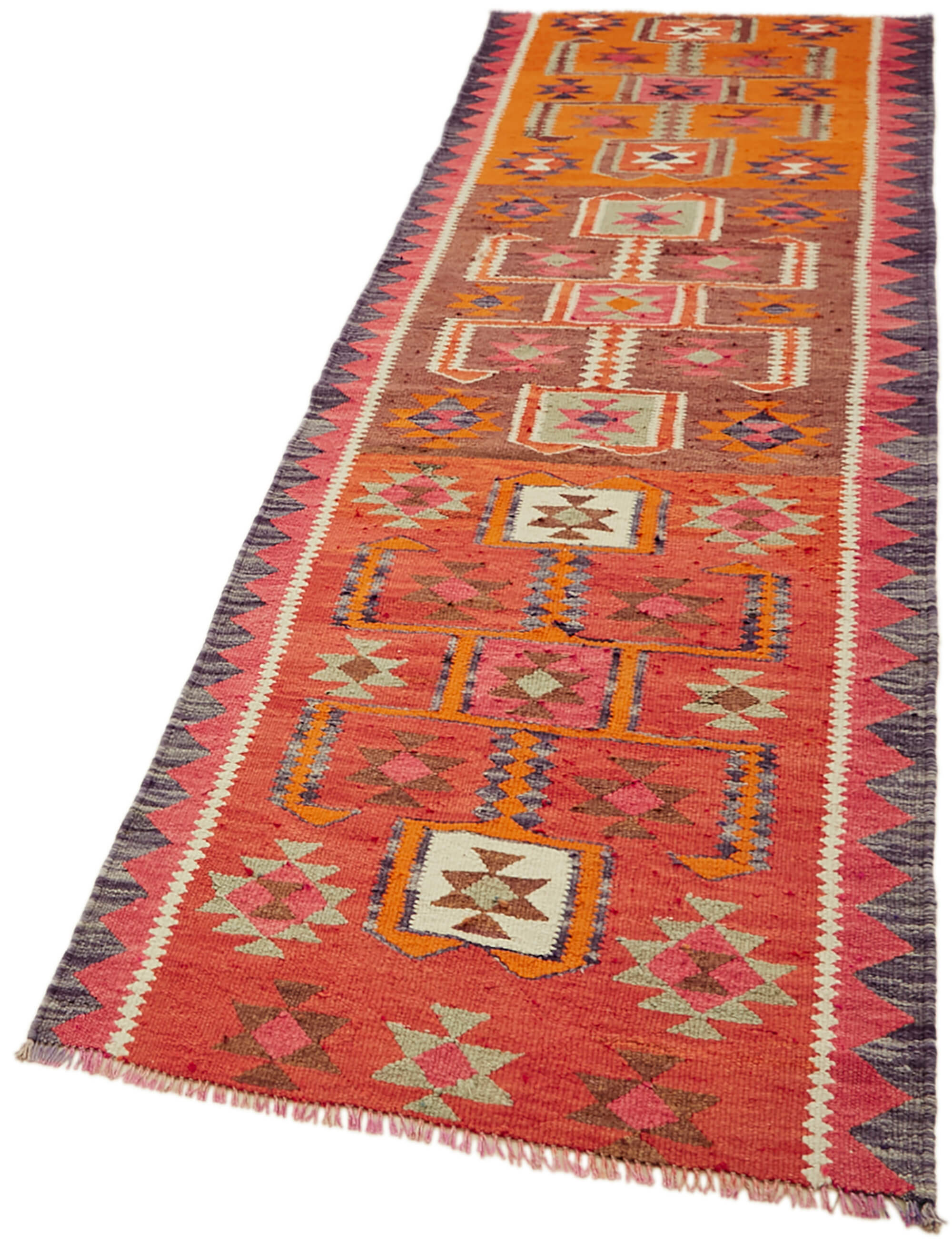 3x10 Multicolor Boho Runner Kilim Rugs - 43044