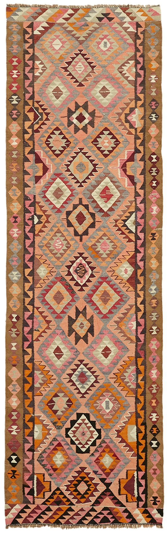 3x10 Multicolor Boho Runner Kilim Rugs - 43045