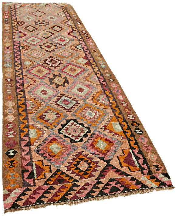 3x10 Multicolor Boho Runner Kilim Rugs - 43045