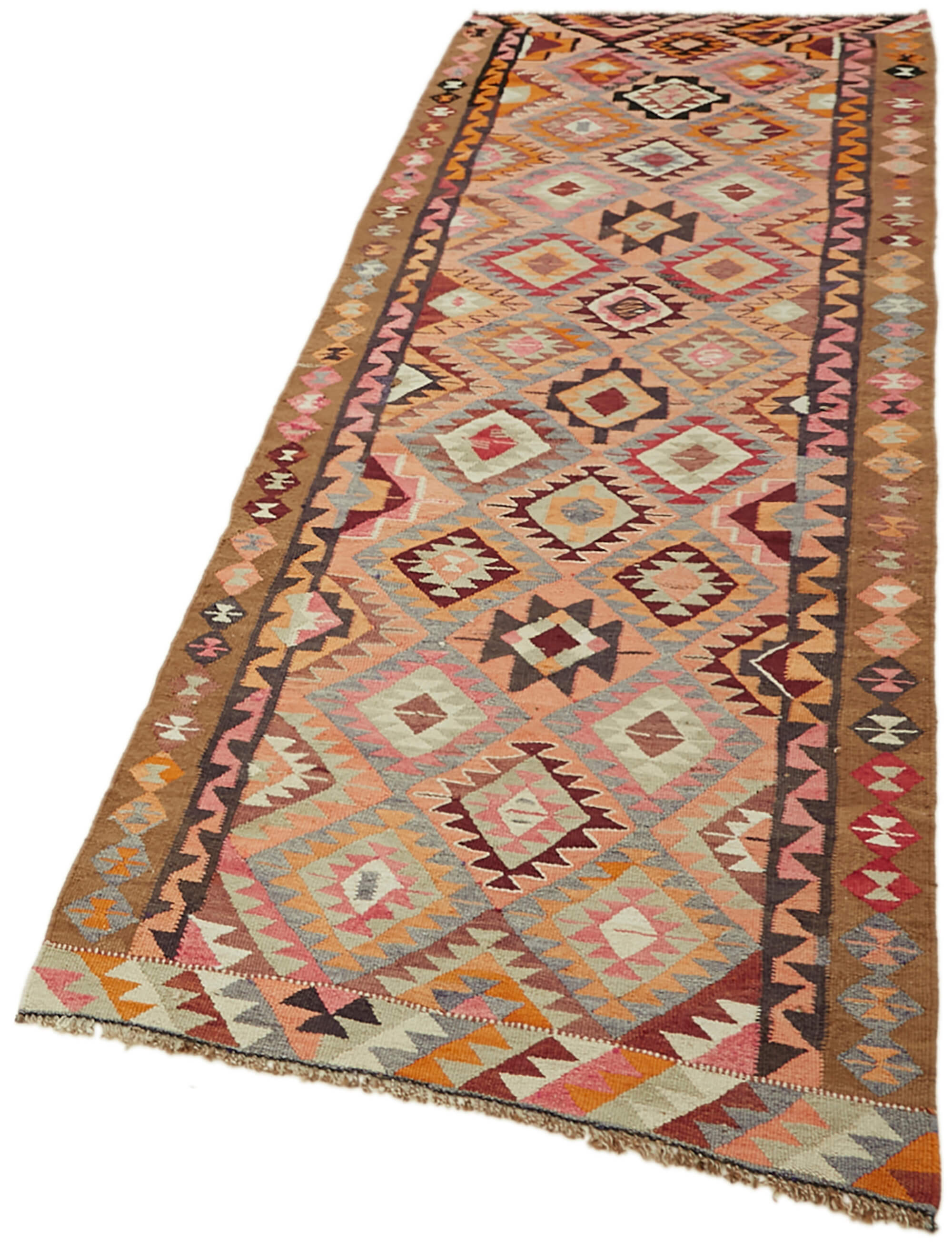 3x10 Multicolor Boho Runner Kilim Rugs - 43045