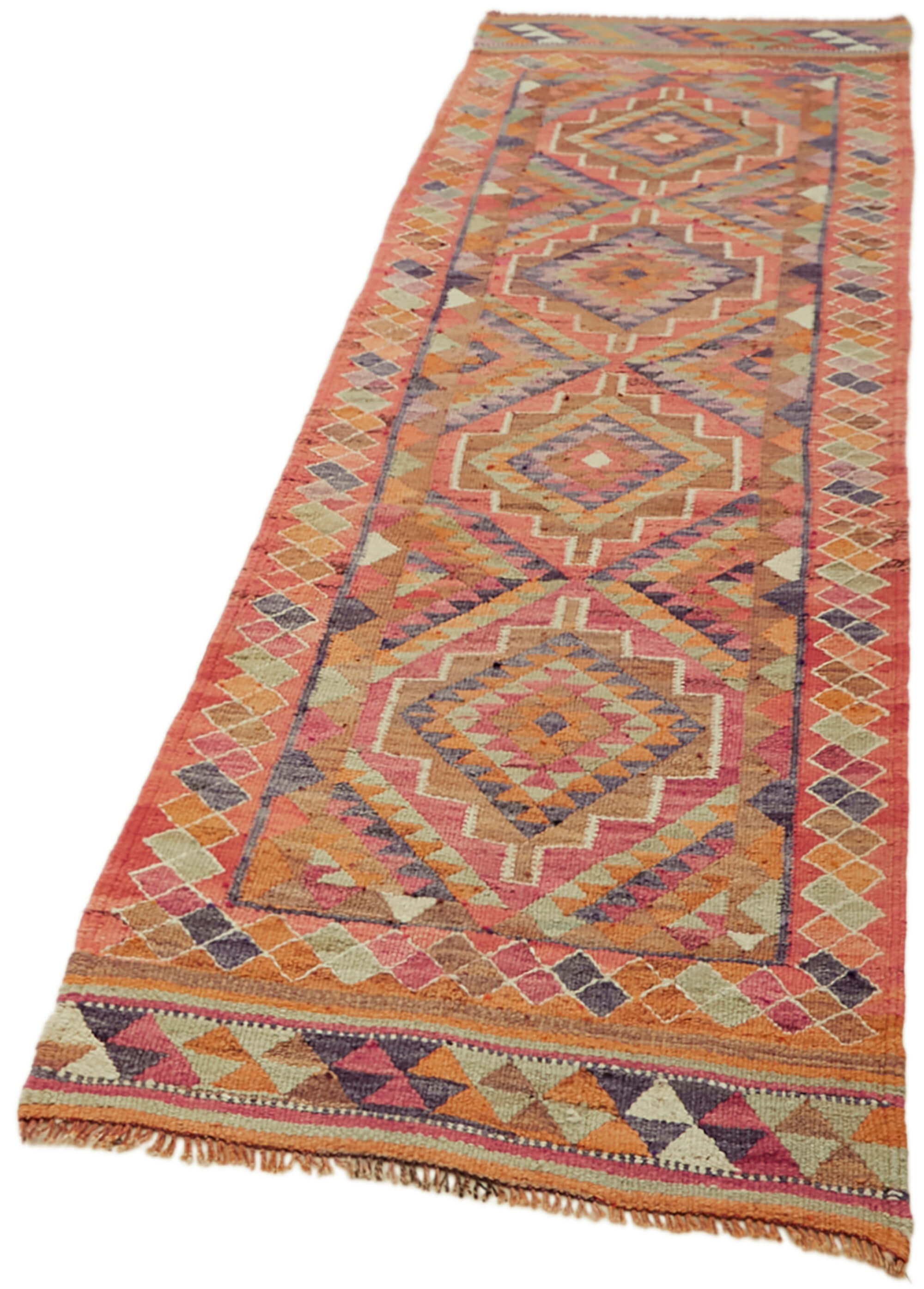 3x10 Multicolor Boho Runner Kilim Rugs - 43047