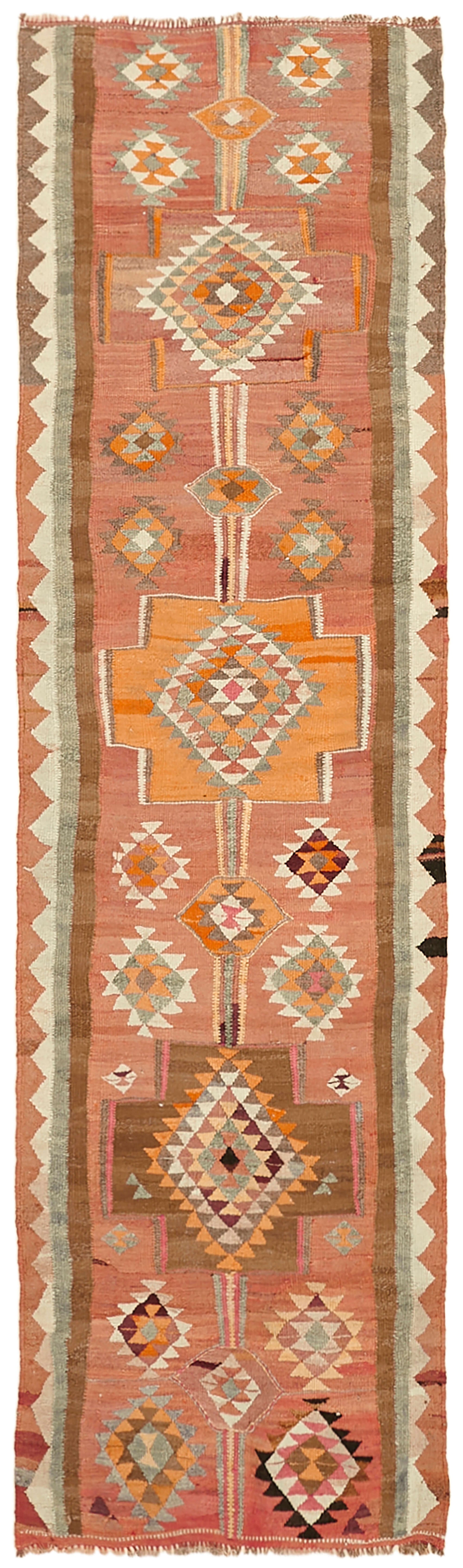 3x10 Multicolor Boho Runner Kilim Rugs - 43048