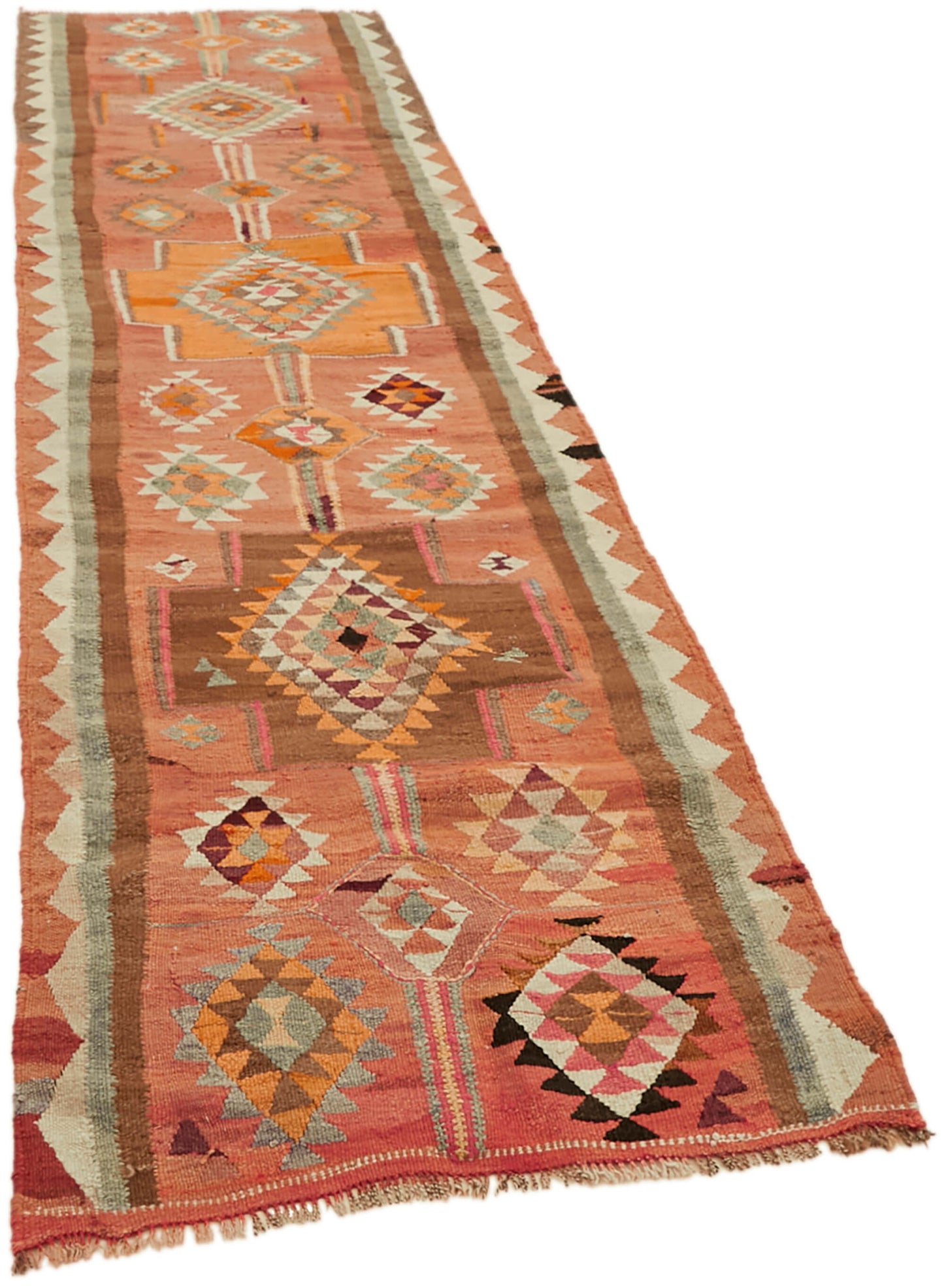 3x10 Multicolor Boho Runner Kilim Rugs - 43048